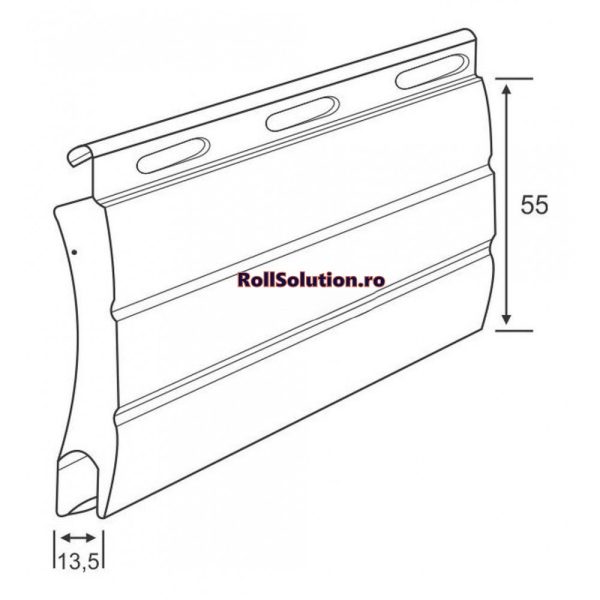USĂ DE GARAJ TIP RULOU CU LAMELĂ 55 MM