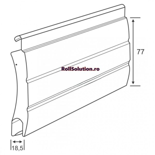 USĂ DE GARAJ TIP RULOU CU LAMELĂ 77 MM