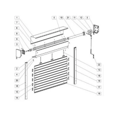USĂ DE GARAJ TIP RULOU CU LAMELĂ 77 MM